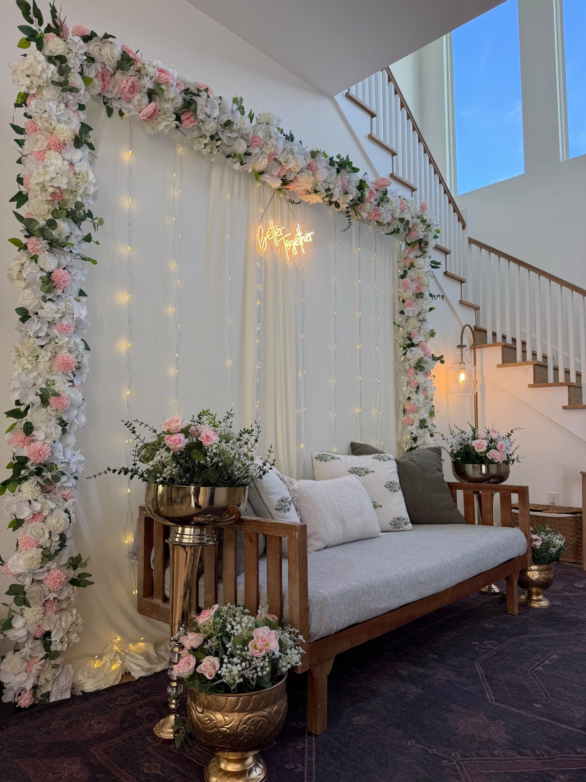 Better Together Engagement Backdrop at Home